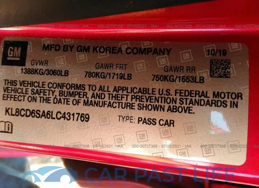 KL8CD6SA6LC431769# 9
