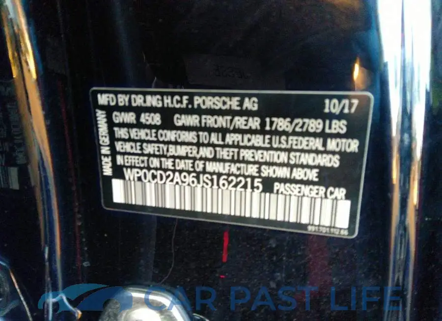 WP0CD2A96JS162215# 9