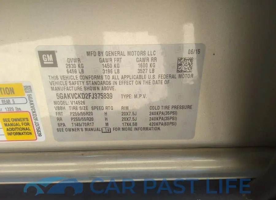 5GAKVCKD2FJ375839# 9