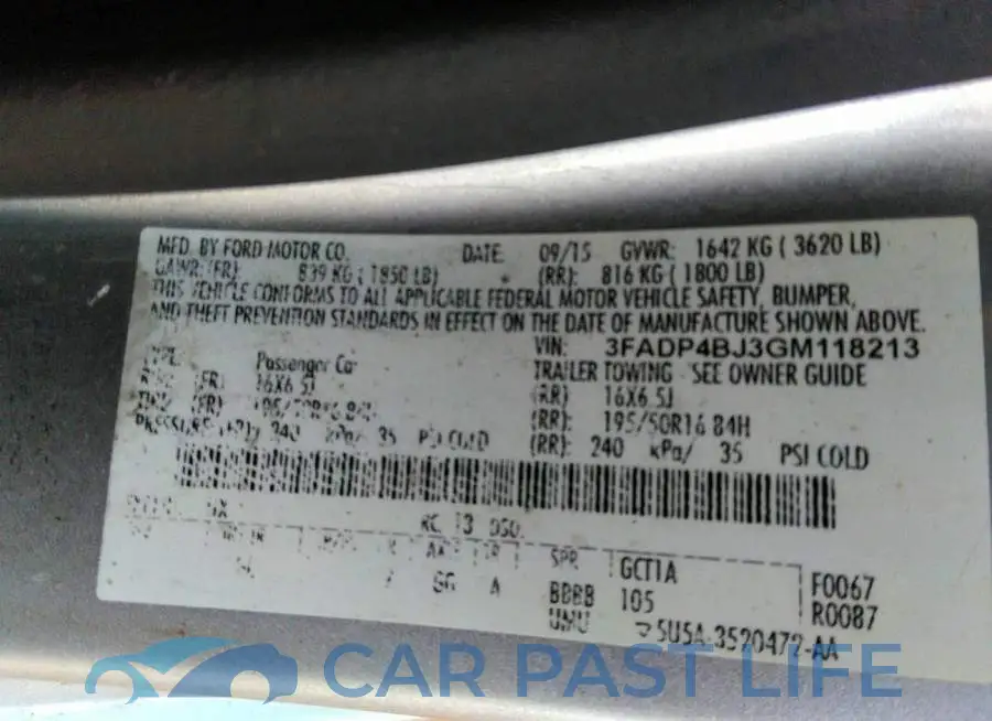 3FADP4BJ3GM118213# 9