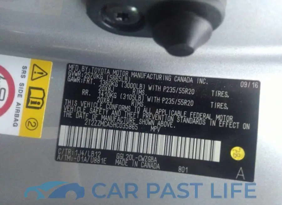 2T2ZZMCA5HC035865# 9