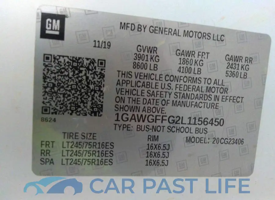 1GAWGFFG2L1156450# 9