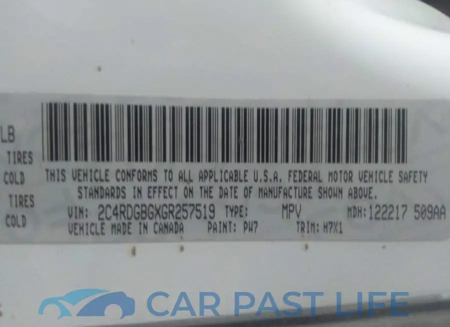 2C4RDGBGXGR257519# 9