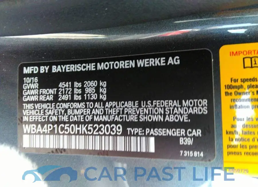 WBA4P1C50HK523039# 9