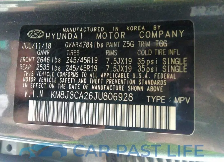 KM8J3CA26JU806928# 9