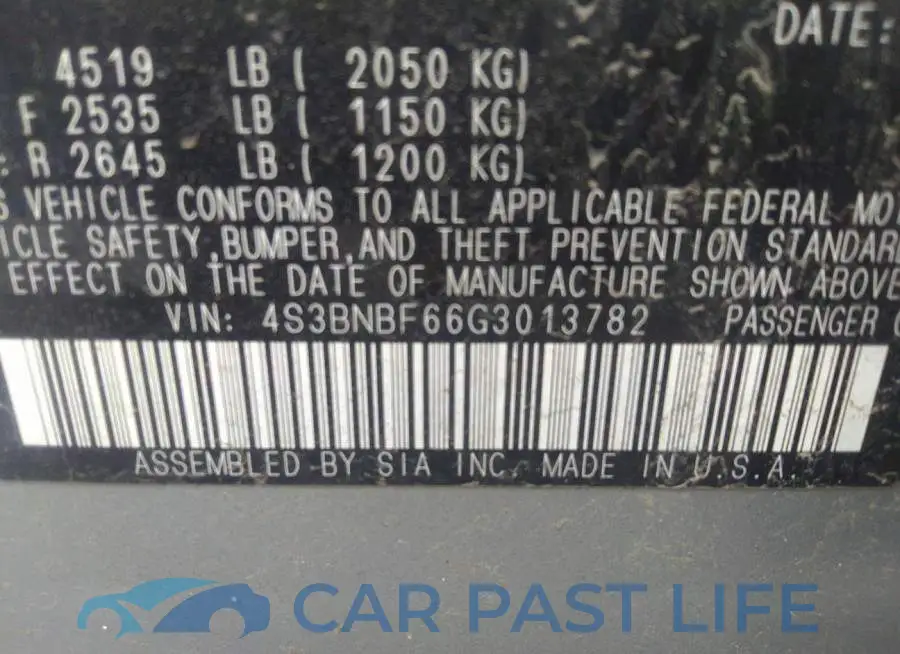 4S3BNBF66G3013782# 9