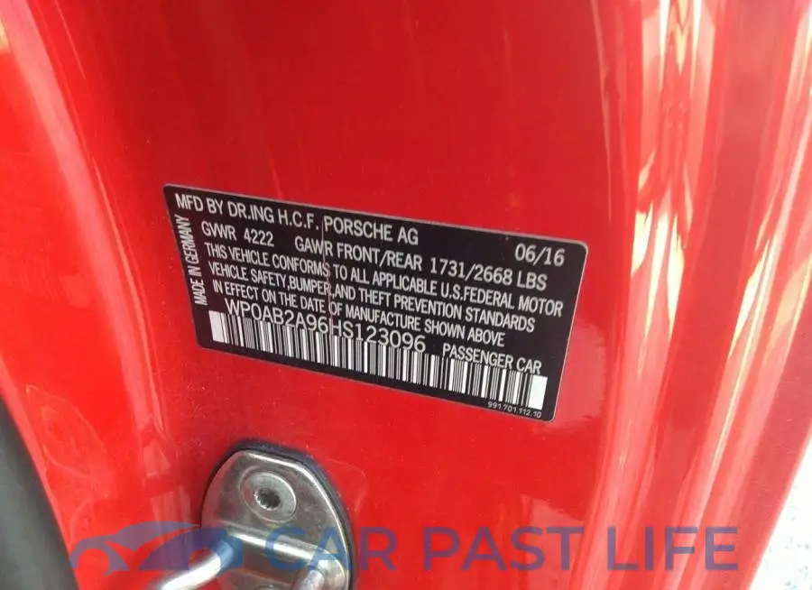 WP0AB2A96HS123096# 9