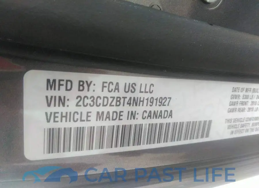 2C3CDZBT4NH191927# 9