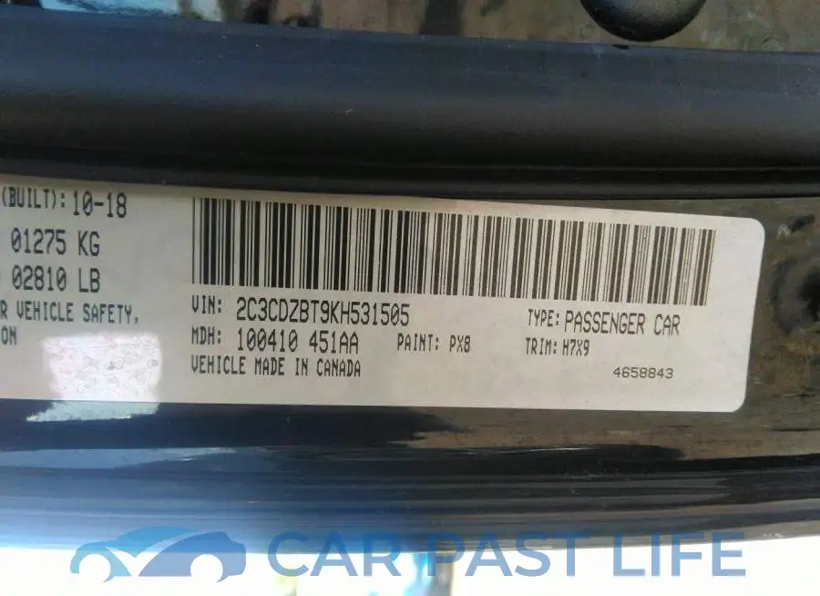 2C3CDZBT9KH531505# 9