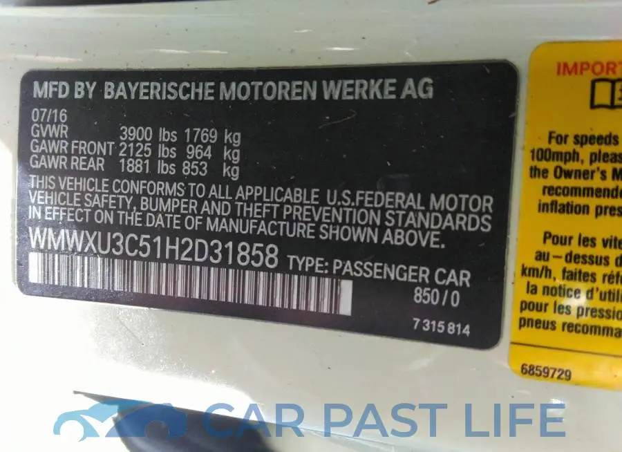 WMWXU3C51H2D31858# 9