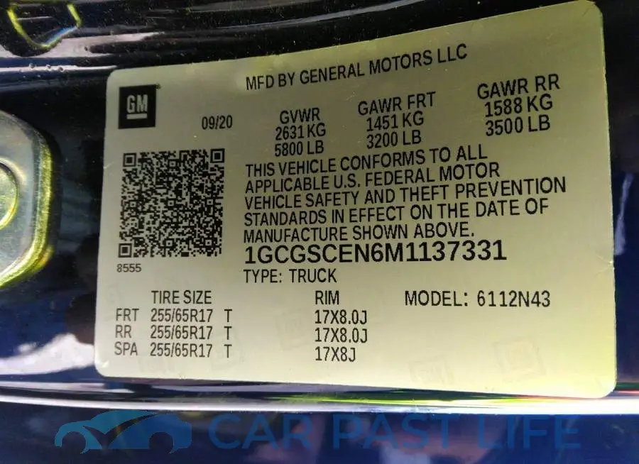 1GCGSCEN6M1137331# 9