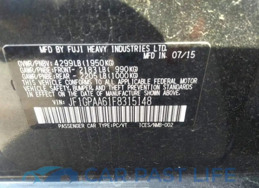 JF1GPAA61F8315148# 9