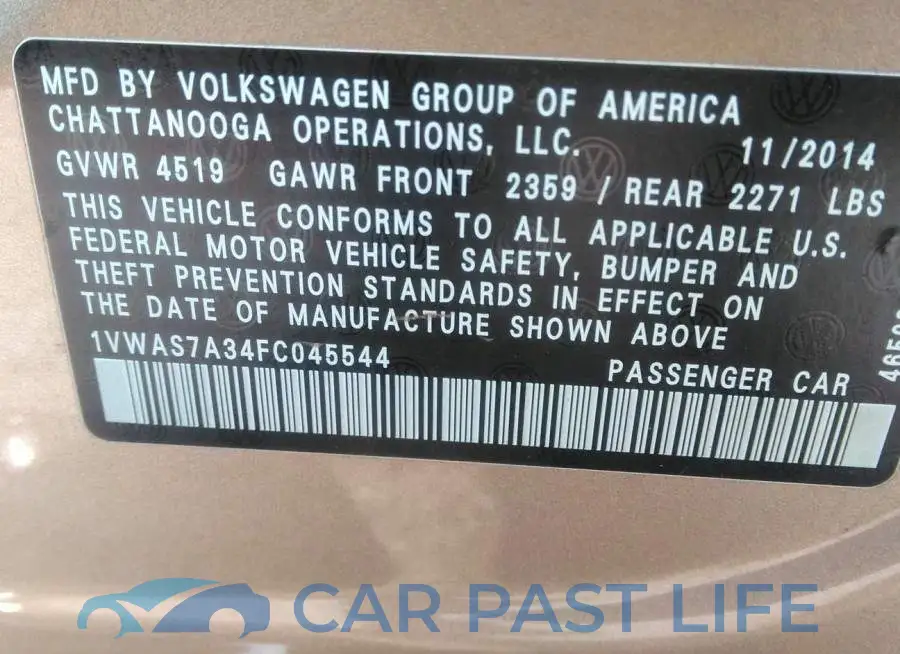 1VWAS7A34FC045544# 9