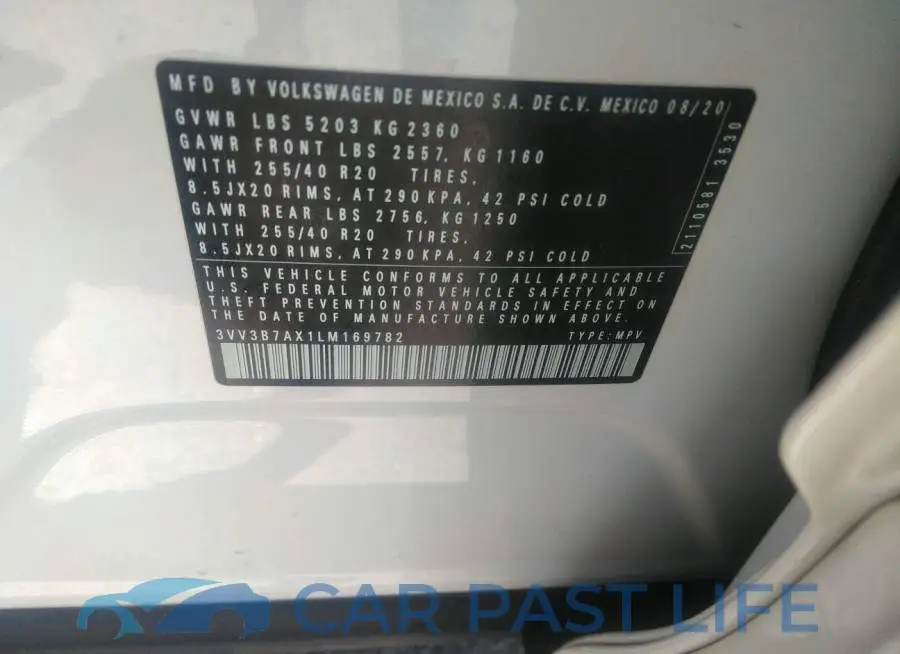 3VV3B7AX1LM169782# 9