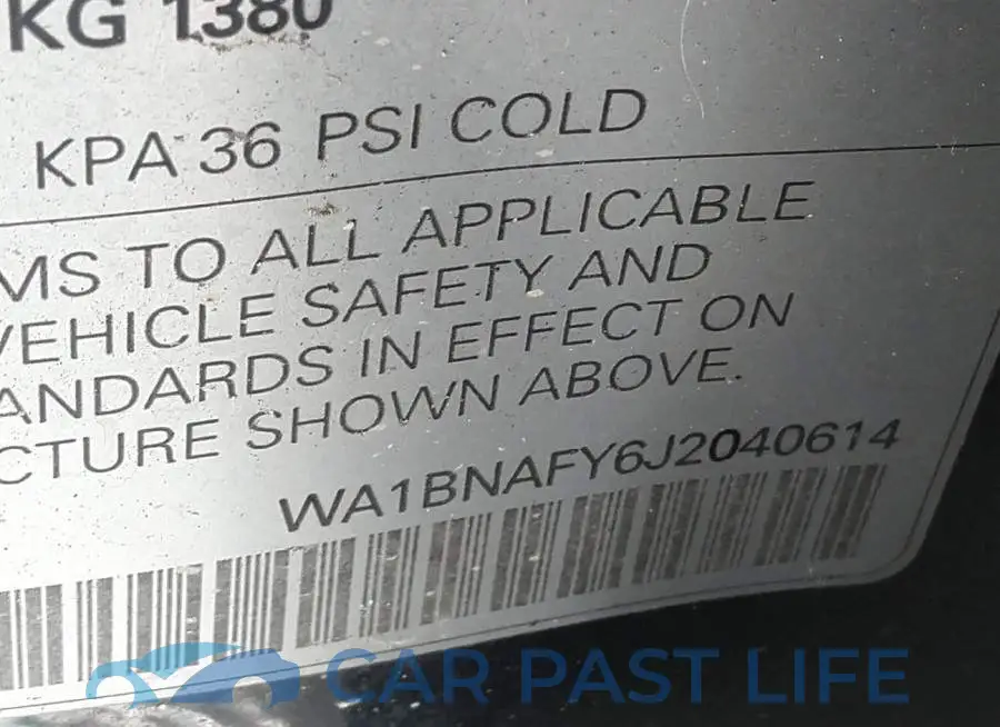 WA1BNAFY6J2040614# 9