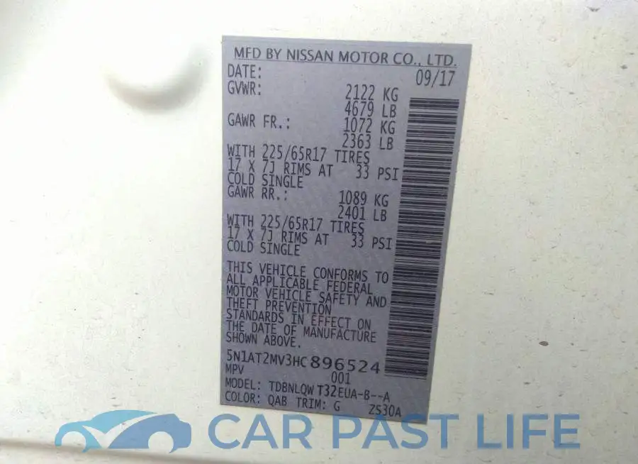5N1AT2MV3HC896524# 9