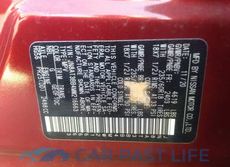 JN8AT3BB4MW216663# 9