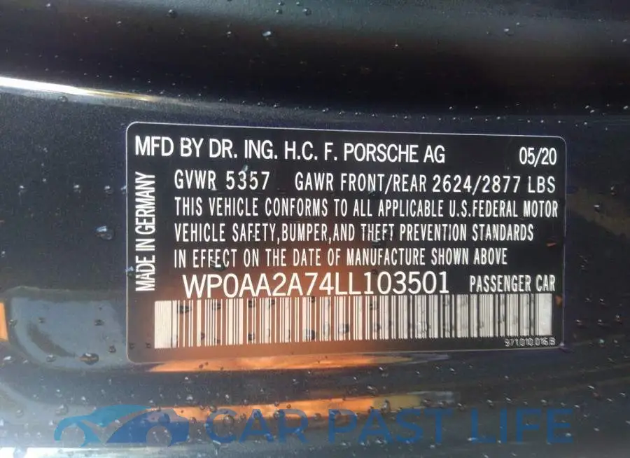 WP0AA2A74LL103501# 9