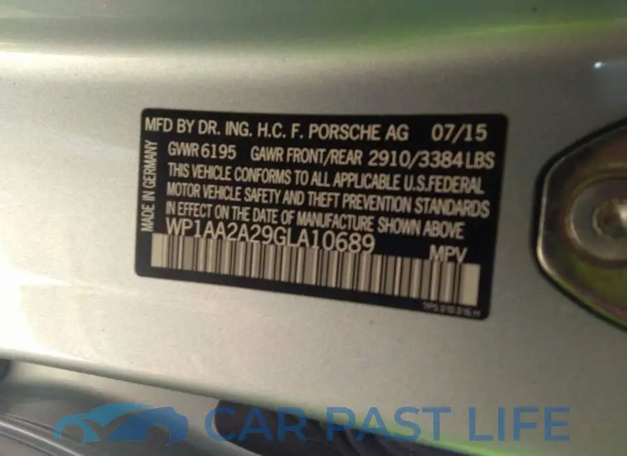 WP1AA2A29GLA10689# 9