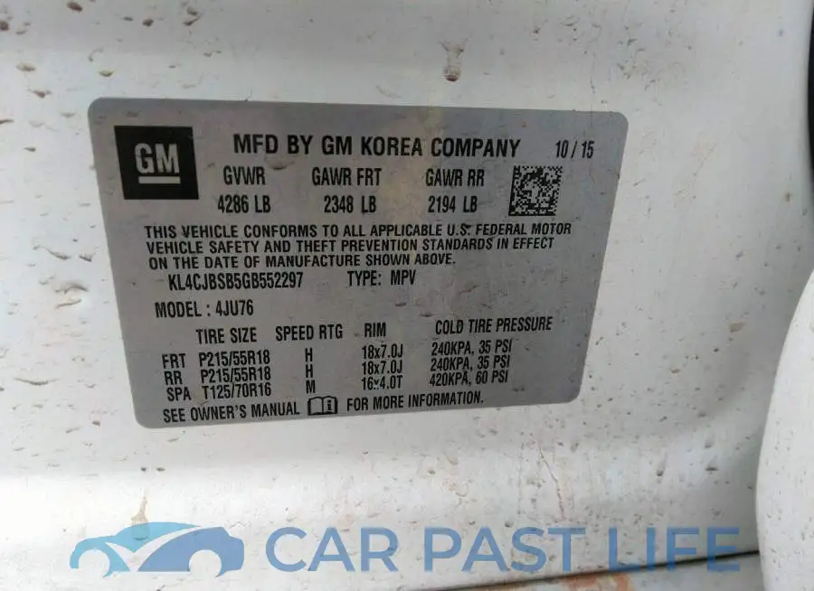 KL4CJBSB5GB552297# 9