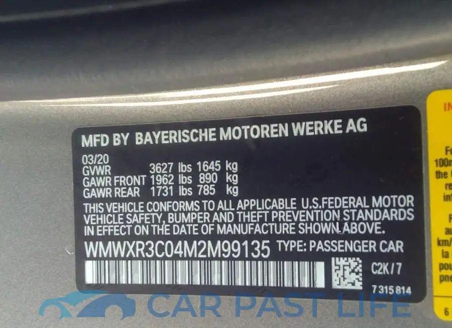 WMWXR3C04M2M99135# 9