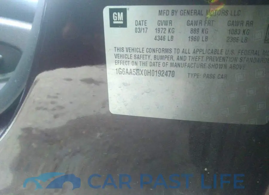 1G6AA5RX0H0192470# 9