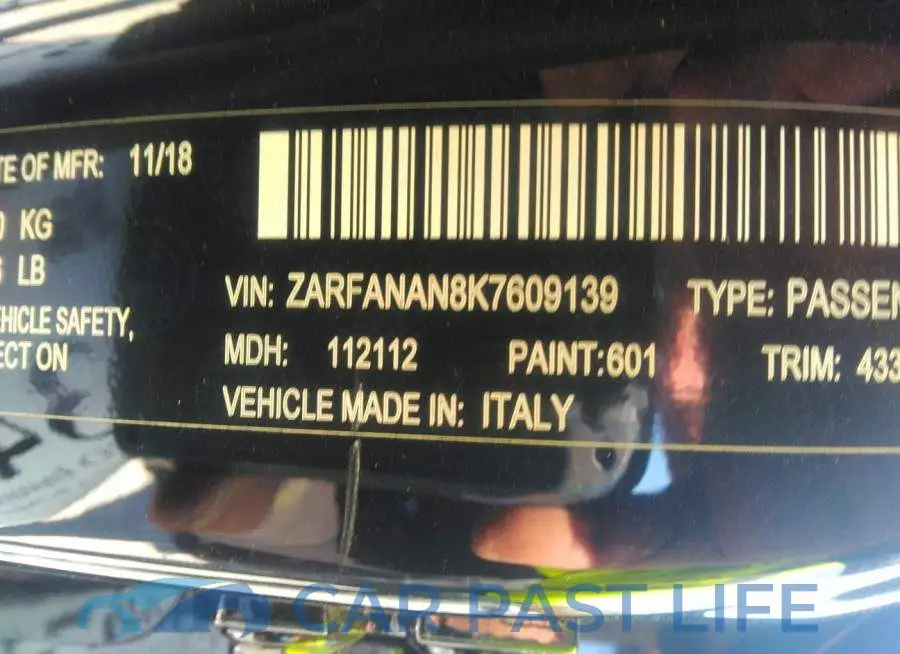 ZARFANAN8K7609139# 9