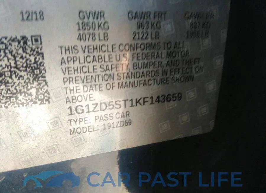 1G1ZD5ST1KF143659# 9