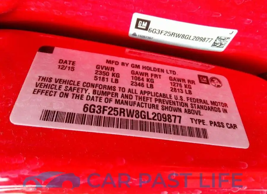 6G3F25RW8GL209877# 9