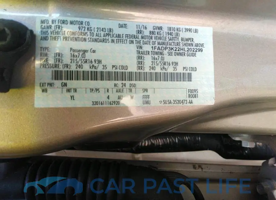 1FADP3K22HL202299# 9