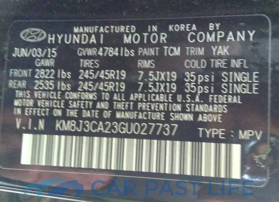 KM8J3CA23GU027737# 9