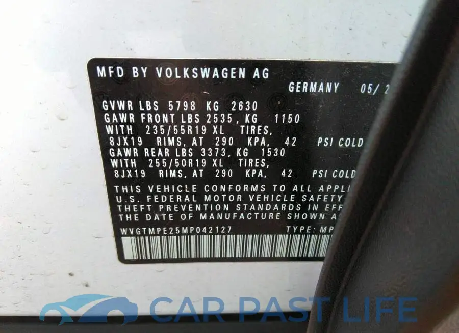 WVGTMPE25MP042127# 9