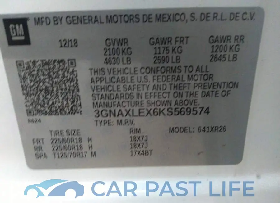 3GNAXLEX6KS569574# 9