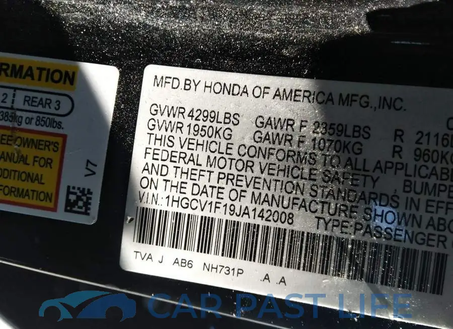 1HGCV1F19JA142008# 9