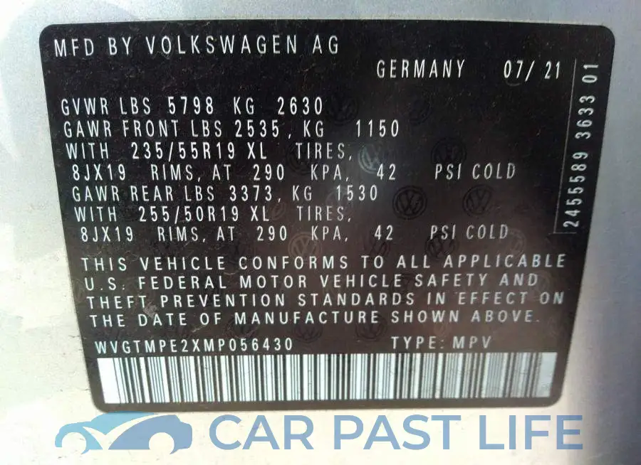 WVGTMPE2XMP056430# 9