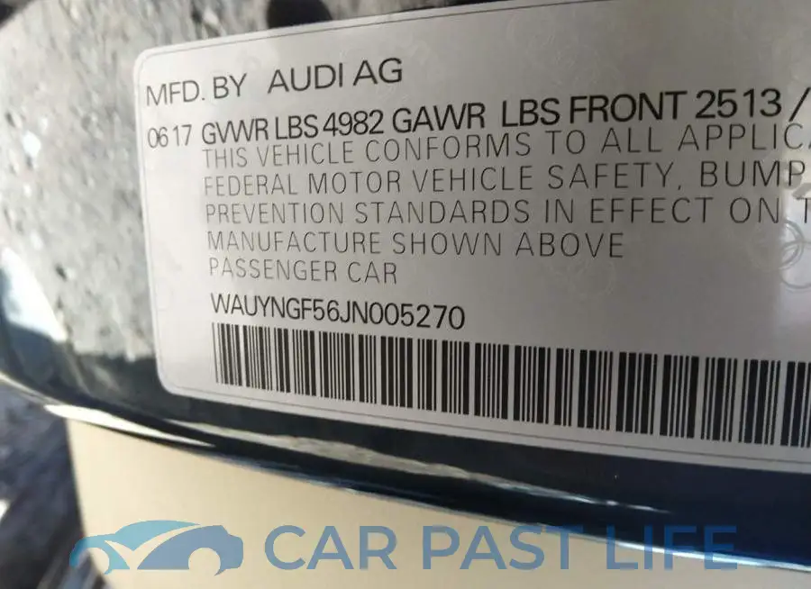 WAUYNGF56JN005270# 9