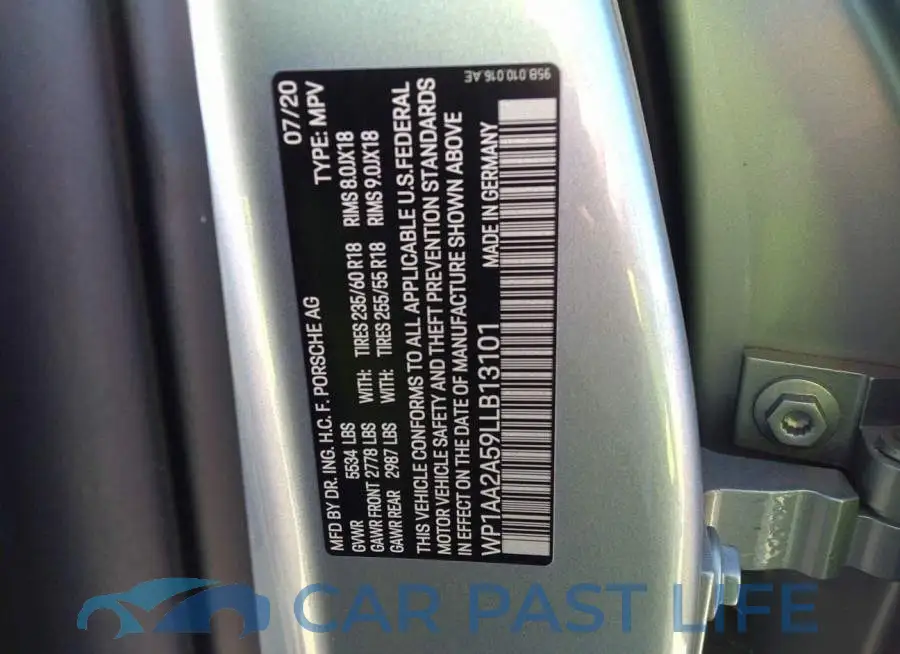 WP1AA2A59LLB13101# 9