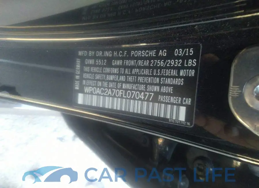 WP0AC2A70FL070477# 9