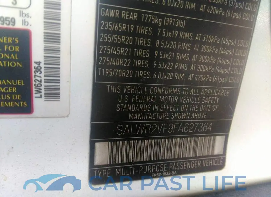 SALWR2VF9FA627364# 9