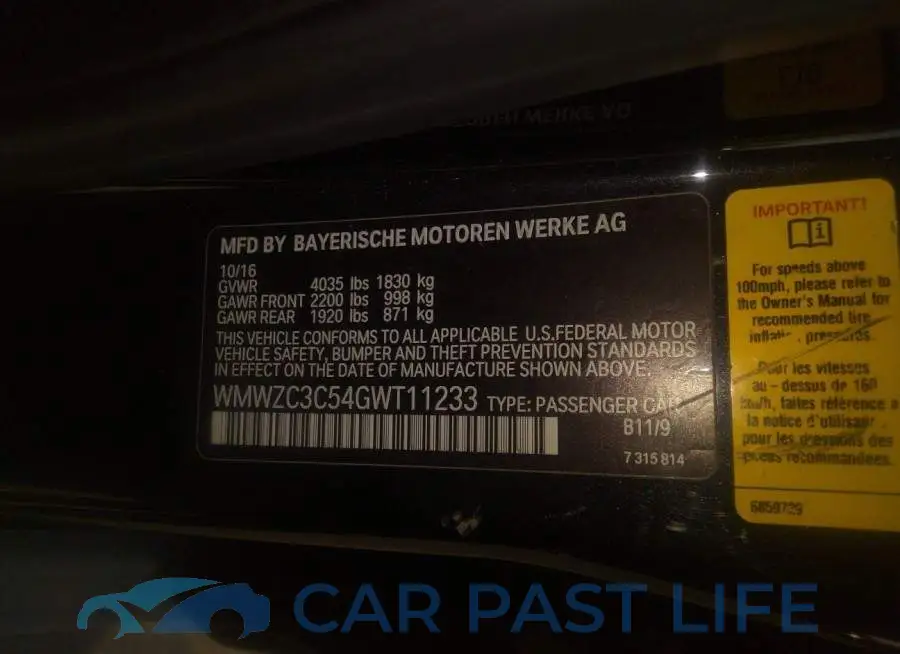 WMWZC3C54GWT11233# 9