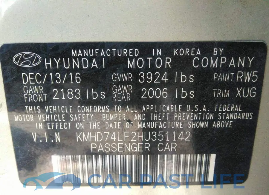 KMHD74LF2HU351142# 9