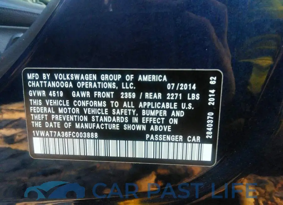 1VWAT7A36FC003888# 9