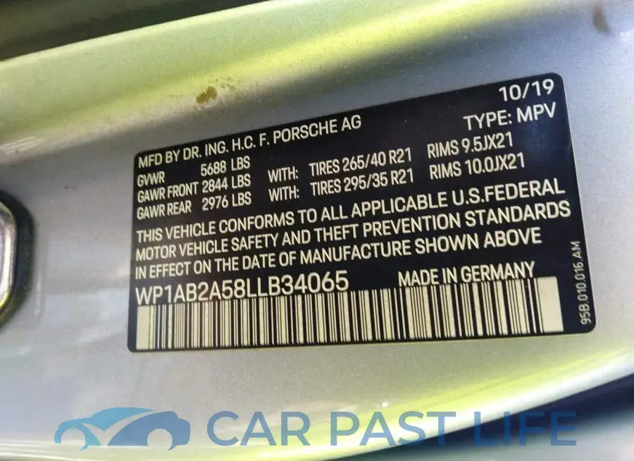 WP1AB2A58LLB34065# 9