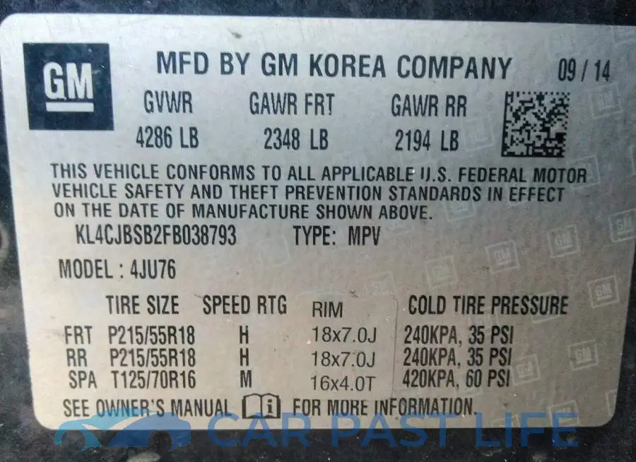 KL4CJBSB2FB038793# 9