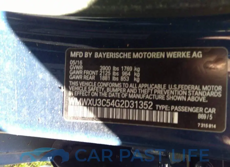 WMWXU3C54G2D31352# 9