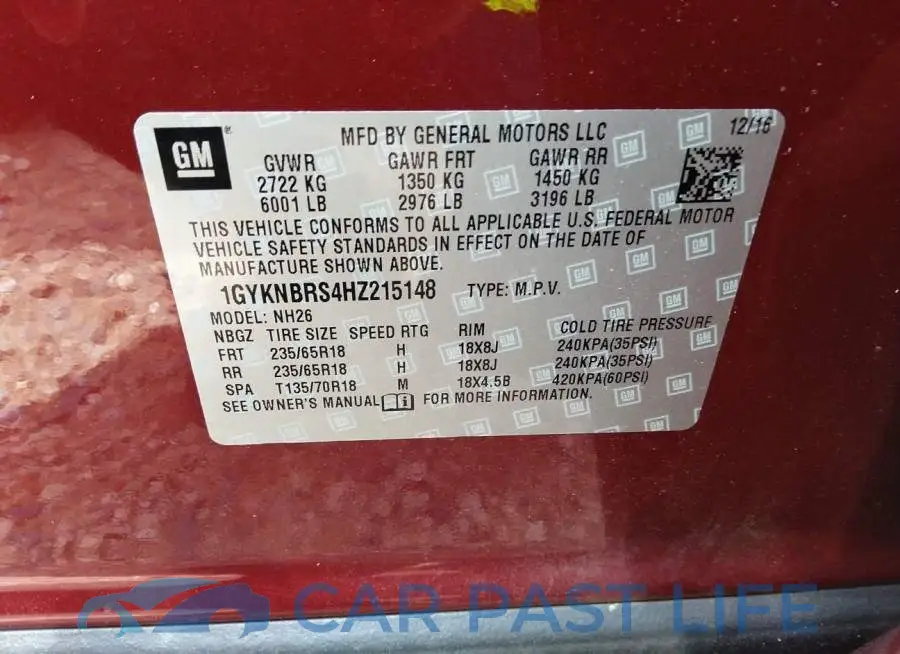 1GYKNBRS4HZ215148# 9
