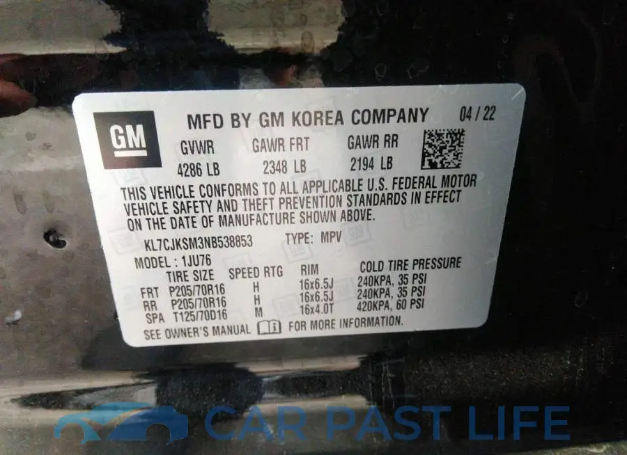 KL7CJKSM3NB538853# 9