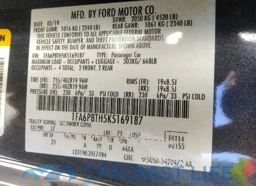 1FA6P8TH5K5169187# 9