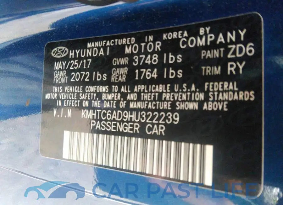 KMHTC6AD9HU322239# 9
