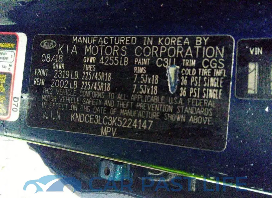KNDCE3LC3K5224147# 9